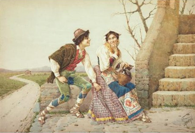 Filippo Indoni Country Courtship 1865 Fine Art Print