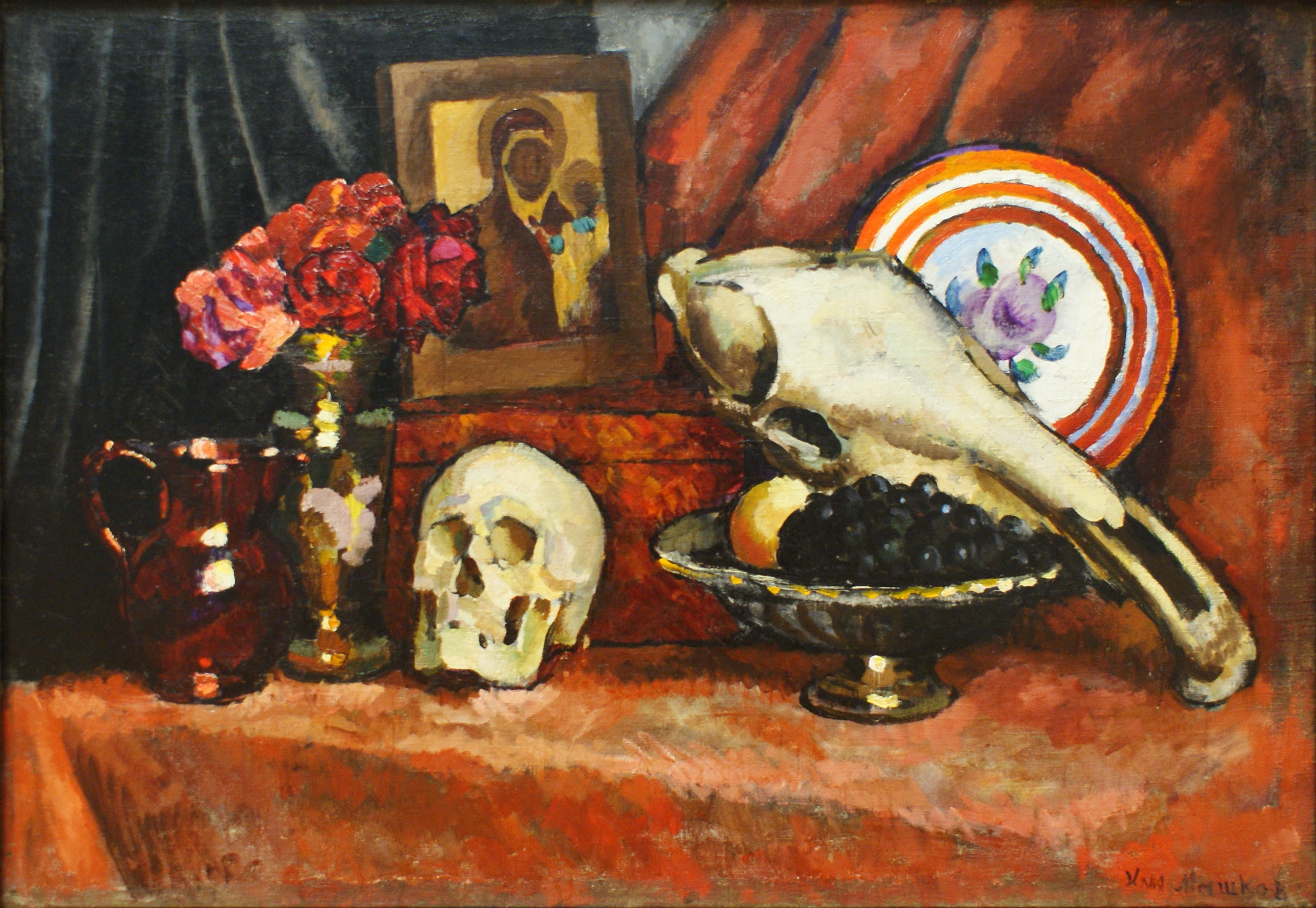 Ilya Mashkov Still Life with Skull 1910 Fine Art Print