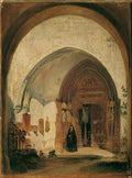 Rudolf von Alt The Portal of the Collegiate church Nonnberg in Salzburg 1848 Fine Art Print