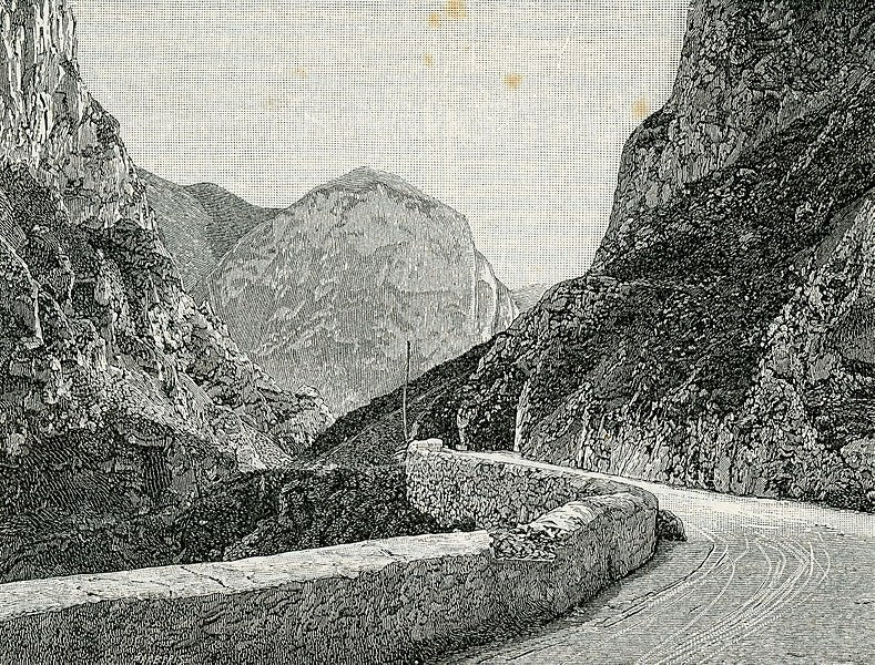 Giuseppe Barberis Acqualagna: internal view of the Furlo Pass with the Via Flaminia 1898 Fine Art Print