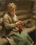 Anders Zorn Girl Knitting 1901 Fine Art Print