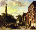 Cornelis Springer A Busy Market in Veere 1857 Fine Art Print