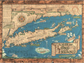 Long Island New York Historic Map Poster 1930 Fine Art Print