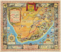 Pictorial Map of South Africa Vintage Illustrated Map 1950 Fine Art Print