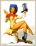 A Polished Performance Gil Elvgren Western Pin-Up Vintage 1964 Fine Art Print