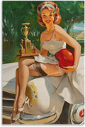 A Winner Gil Elvgren Vintage Car Racing PinUp Girl Poster 1953 Fine Art Print