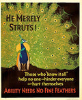 Ability Needs No Fine Feathers Vintage Workplace Poster 1929 Fine Art Print
