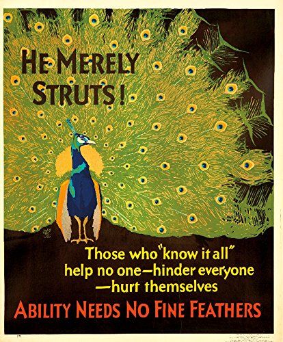Ability Needs No Fine Feathers Vintage Workplace Poster 1929 Fine Art Print