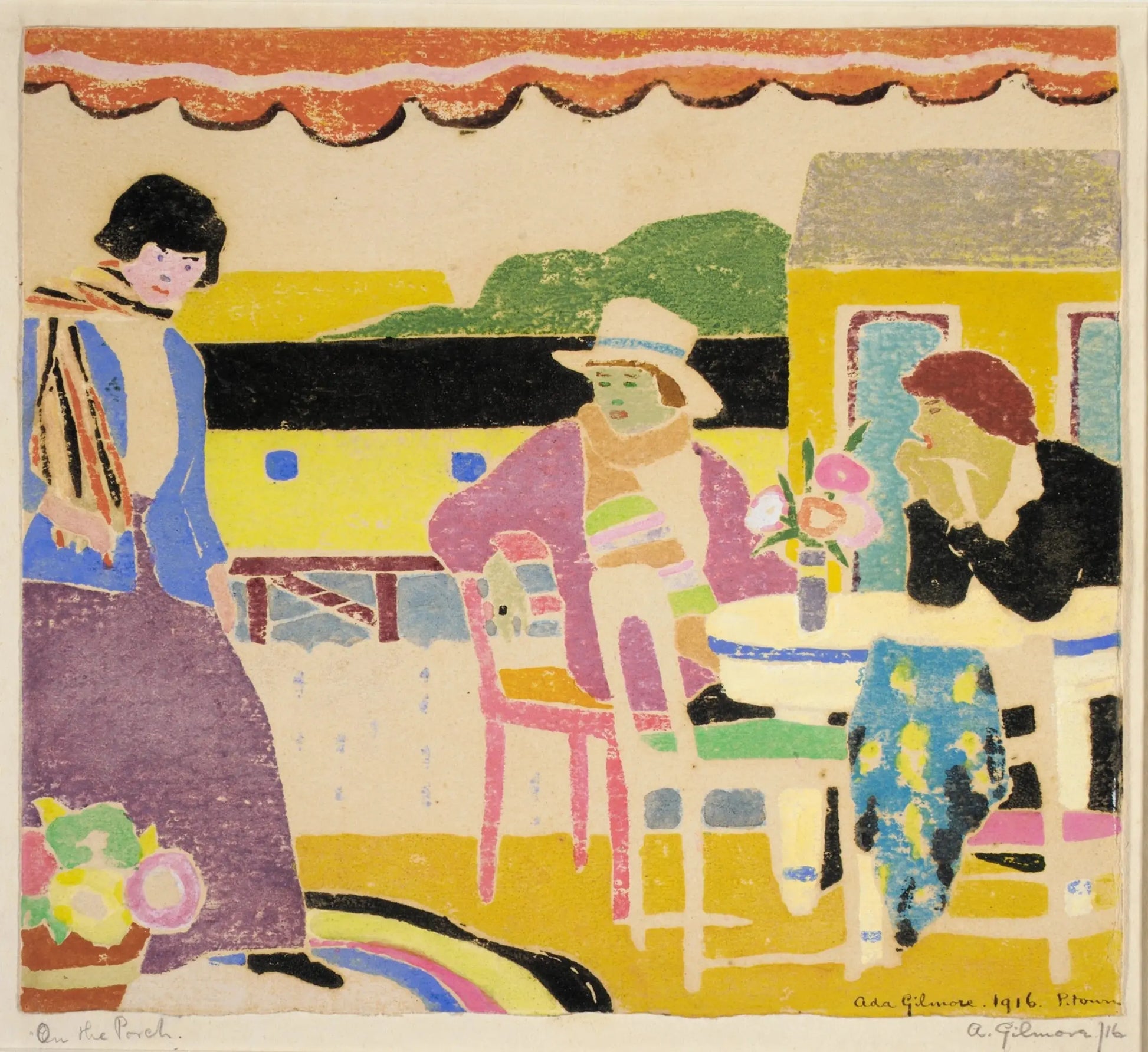 {{ product_title }} Fine Art Print | {{ product_vendor }} Jakero77 Ada Gilmore Chaffee - On the Porch (1916) - 17" x 22" Fine Art Print Art Print  Jakero77