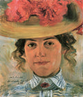 Lovis Corinth Woman's Half Portrait with Straw Hat (Luise Halbe) 1898 Fine Art Print