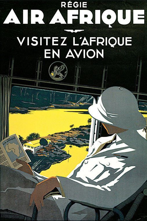 Air Afrique Visit Africa Vintage Style Travel Poster 1960 Fine Art Print