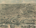 Akron-Middlebury Ohio Vintage Panoramic City Map Print 1882 Fine Art Print