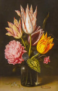 {{ product_title }} Fine Art Print | {{ product_vendor }} Jakero77 Ambrosius Bosschaert - Bouquet Tulips Rose Clover Cyclamen (1610-15) - 17" x 22" Fine Art Print Art Print  Jakero77