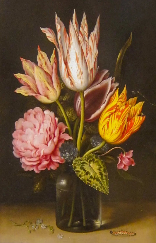 {{ product_title }} Fine Art Print | {{ product_vendor }} Jakero77 Ambrosius Bosschaert - Bouquet Tulips Rose Clover Cyclamen (1610-15) - 17" x 22" Fine Art Print Art Print  Jakero77