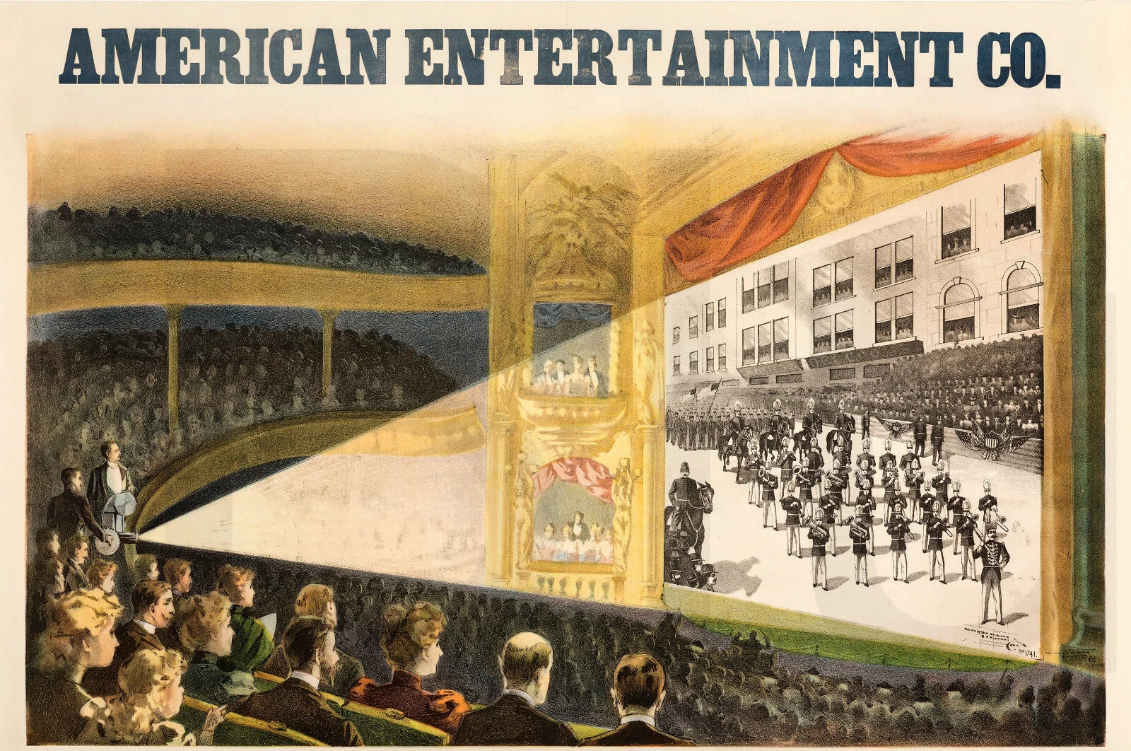 American Entertainment Co Vintage Style Movie Theater 1890 Fine Art Print