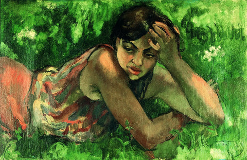 {{ product_title }} Fine Art Print | {{ product_vendor }} Jakero77 Amrita Sher-Gil - Hungarian Gypsy Girl (1932) Fine Art Print Art Print  Jakero77