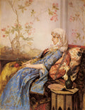 Auguste Toulmouche An Exotic Beauty in an Interior 1883 Fine Art Print
