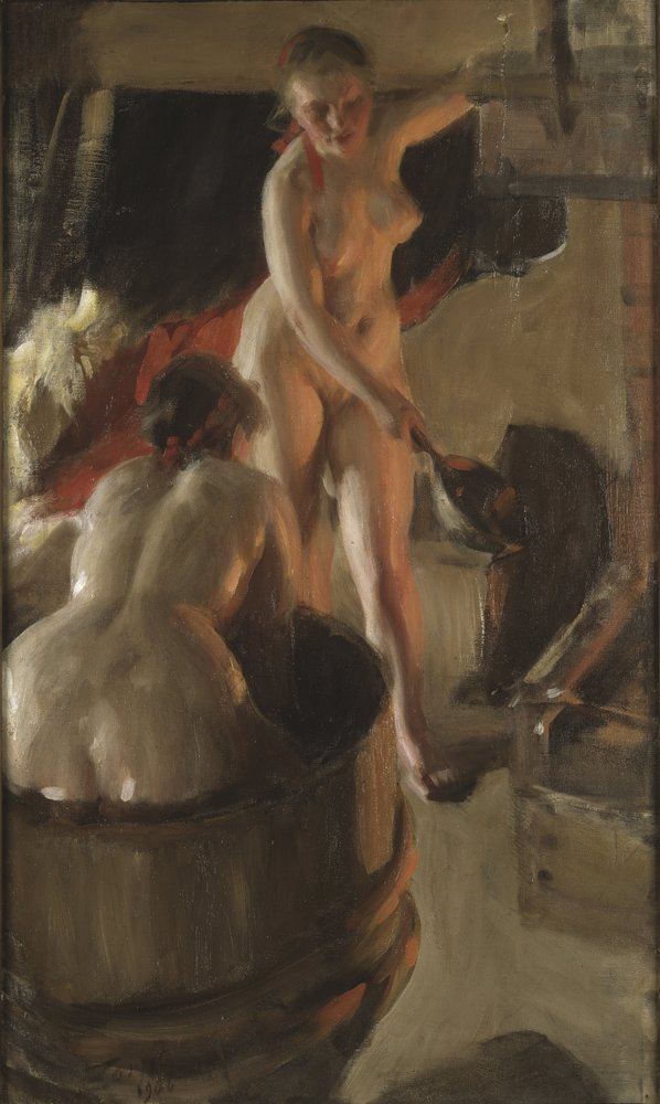 Anders Zorn Women Bathing in the Sauna 1906 Fine Art Print