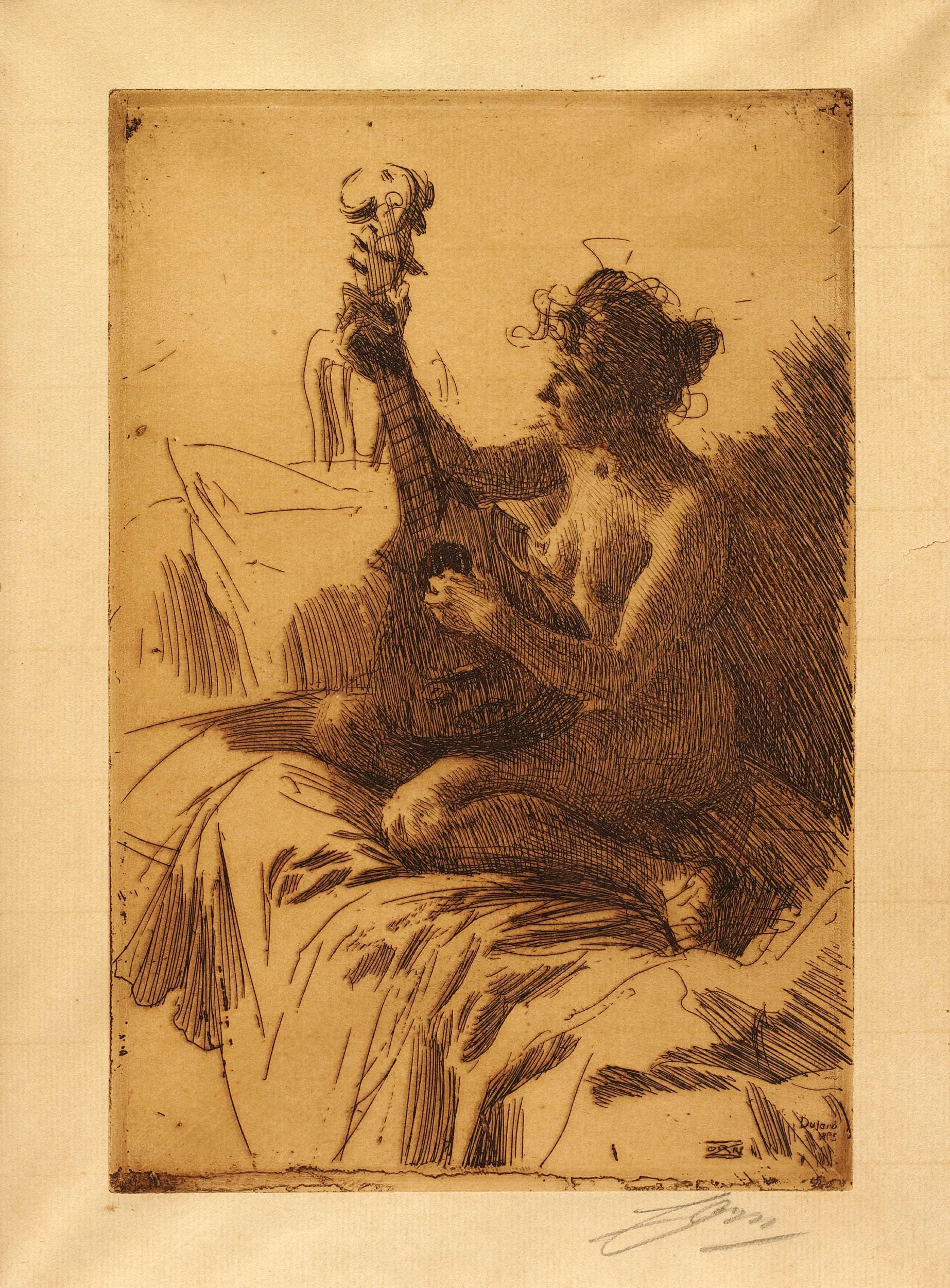 Anders Zorn The Guitar 1895 Fine Art Print