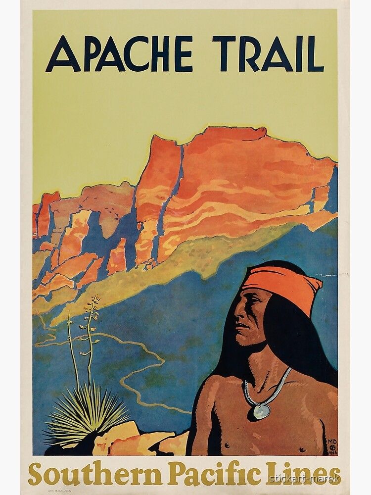Apache Trail Vintage Southern Pacific Railroad Travel 1920 Fine Art Print