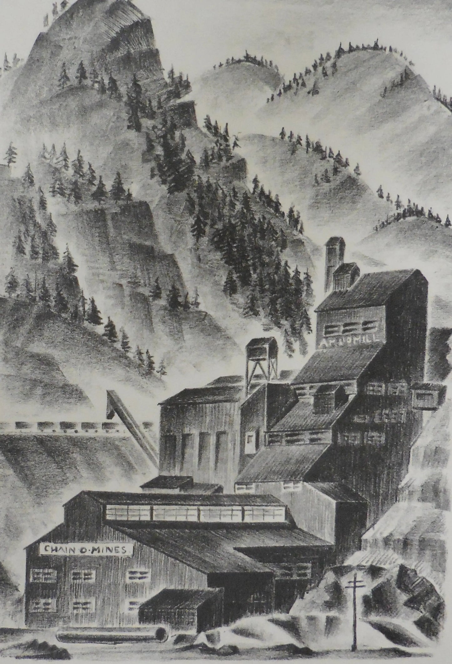 {{ product_title }} Fine Art Print | {{ product_vendor }} Jakero77 Arnold Ronnebeck - Chain of Mines (1932) Colorado Fine Art Print Art Print  Jakero77