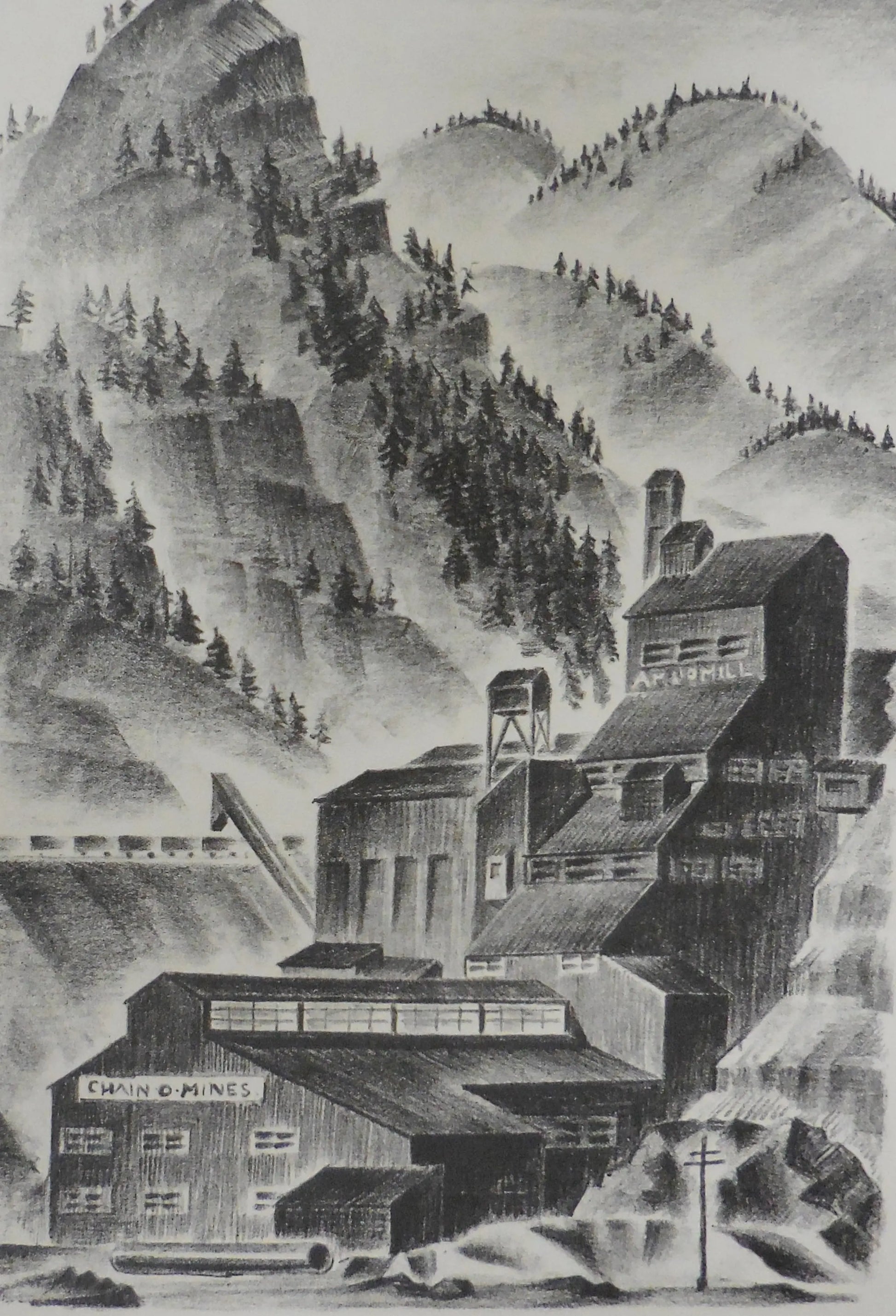 {{ product_title }} Fine Art Print | {{ product_vendor }} Jakero77 Arnold Ronnebeck - Chain of Mines (1932) Colorado Fine Art Print Art Print  Jakero77
