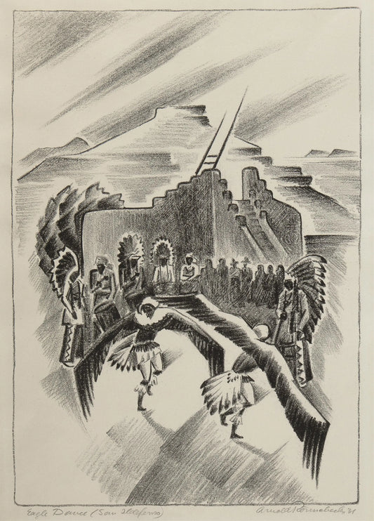 {{ product_title }} Fine Art Print | {{ product_vendor }} Jakero77 Arnold Ronnebeck - Eagle Dance San Ildefonso (1931) Fine Art Print Art Print  Jakero77