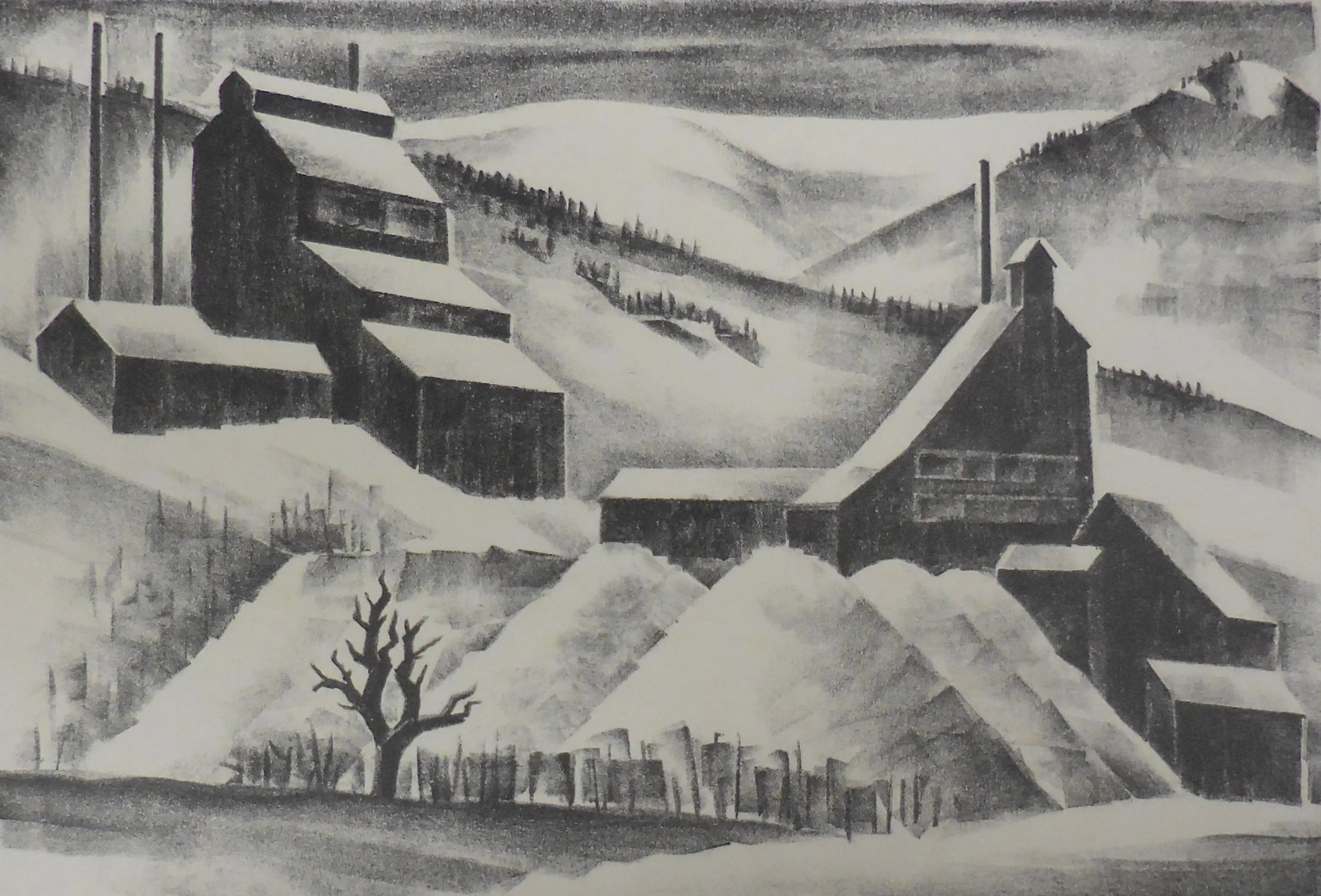 {{ product_title }} Fine Art Print | {{ product_vendor }} Jakero77 Arnold Ronnebeck - Mine Near Continental Divide (1933) Fine Art Print Art Print  Jakero77