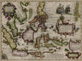 Asia India Orient Map Vintage Style Decorative Wall Art 1613 Fine Art Print