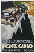 Rallye Automobile Monte Carlo Vintage Car Racing Poster 1930 Fine Art Print
