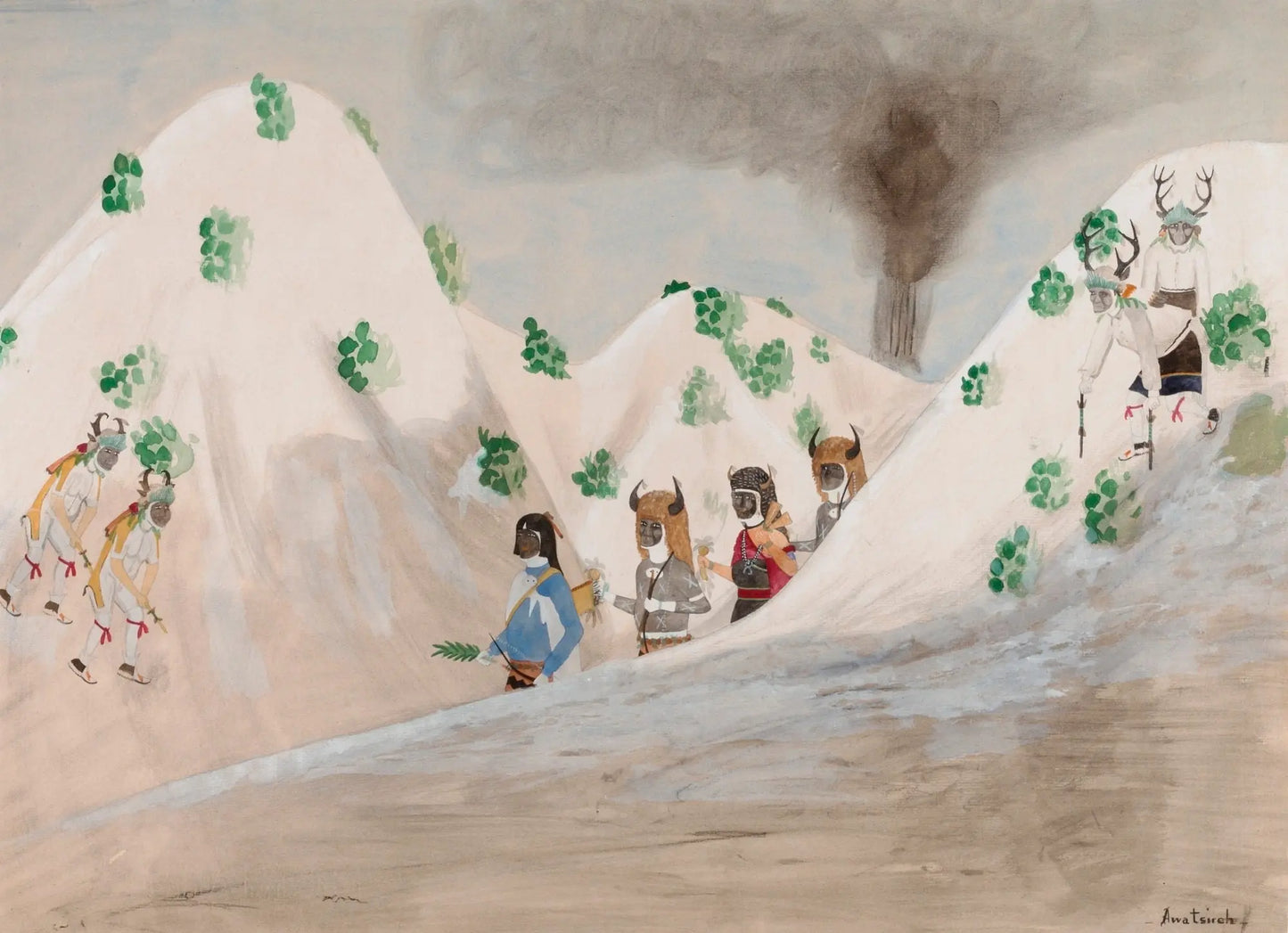 {{ product_title }} Fine Art Print | {{ product_vendor }} Jakero77 Awa Tsireh - Buffalo Deer Dance (circa 1918) Fine Art Print Art Print  Jakero77