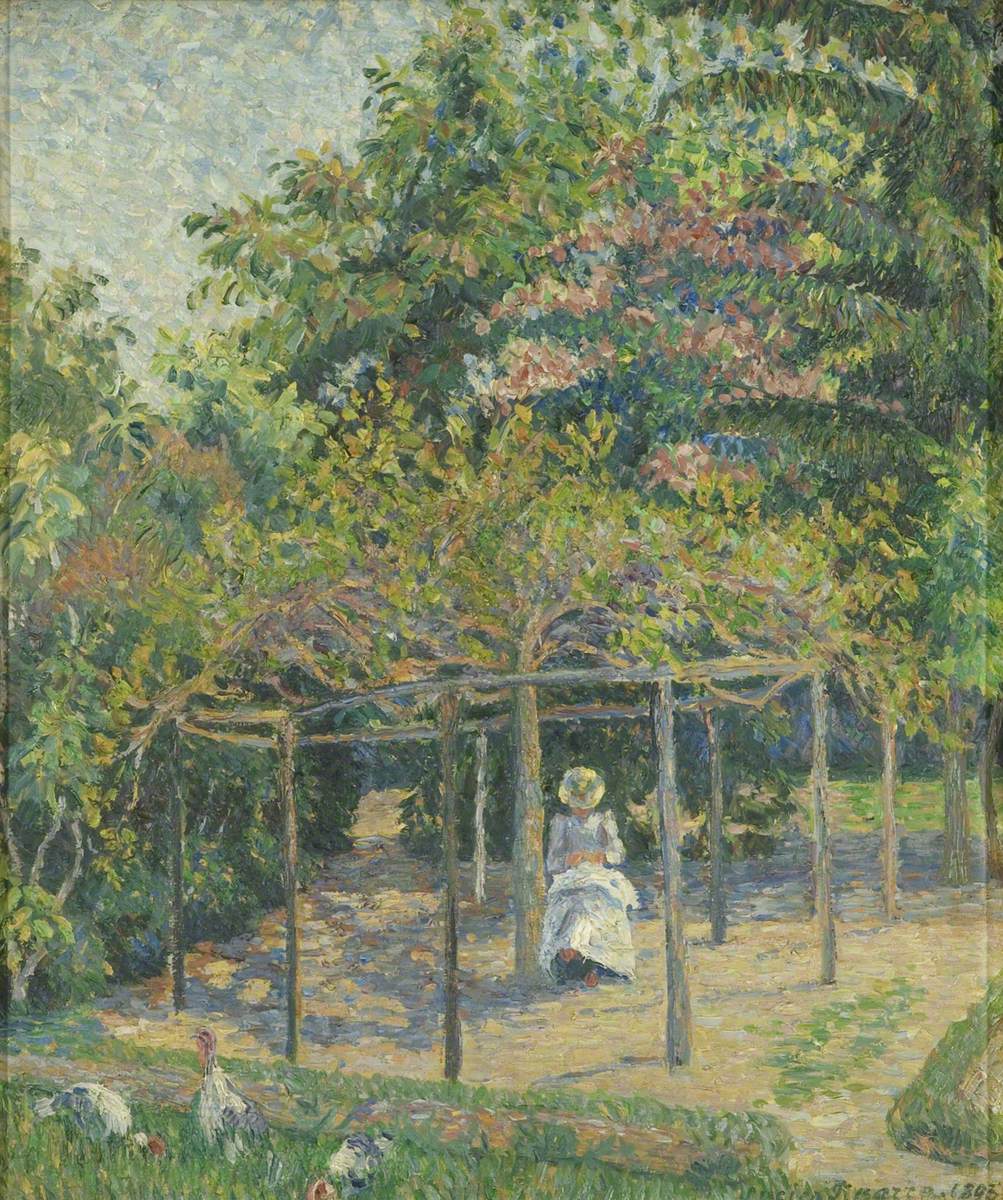 Lucien Pissarro The Turkeys, Or Esther in the Garden, Eragny 1893 Fine Art Print