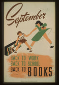 Back to Work Back to Books WPA Vintage Reading Poster 1938 Fine Art Print