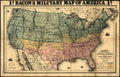 Bacon's Military Map of America Civil War Poster 1860 Fine Art Print
