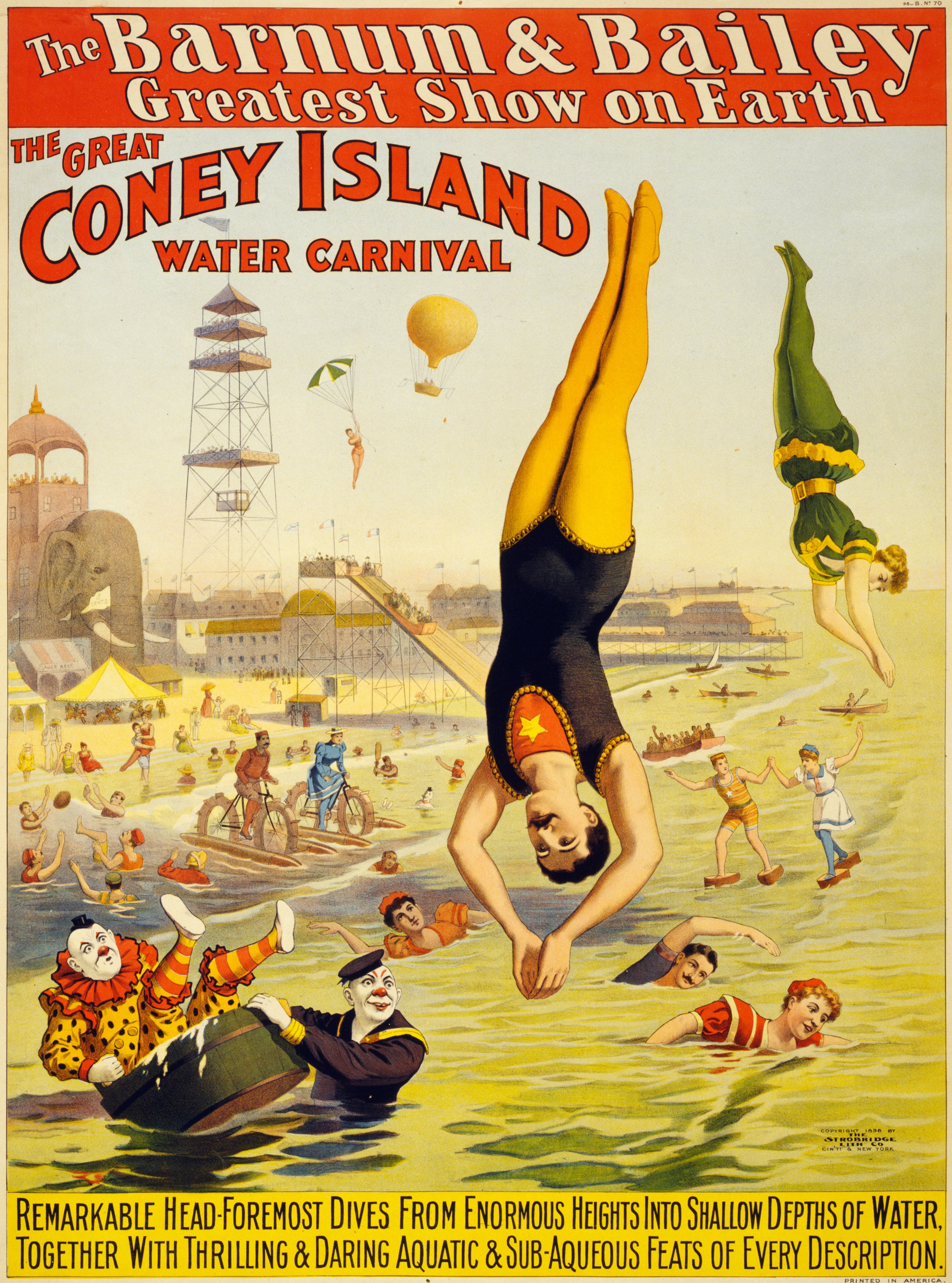 Barnum & Bailey Coney Island Water Carnival Vintage 1895 Fine Art Print