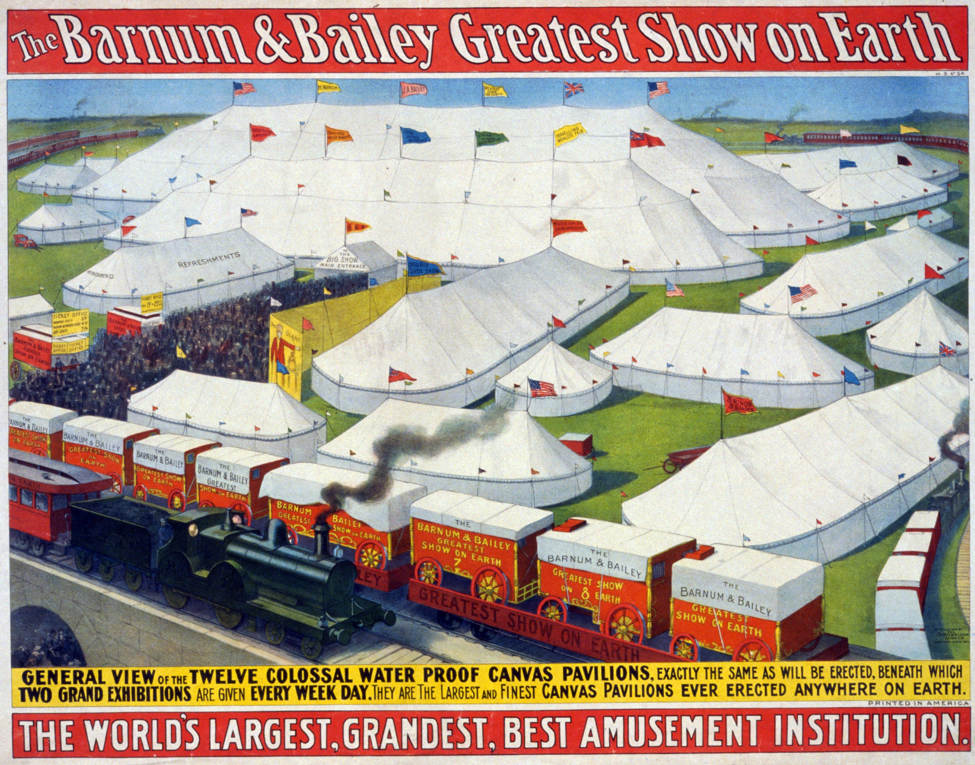 Barnum & Bailey Circus Railroad Train Vintage Style 1899 Fine Art Print