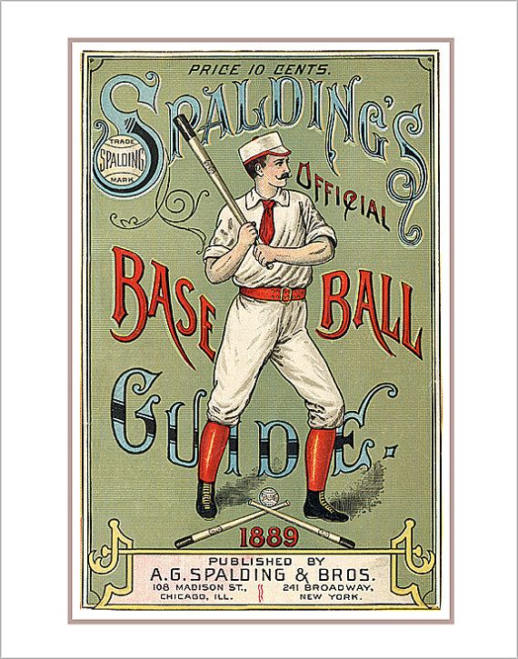 Spalding's Baseball Guide Cover Vintage Style Sports 1889 Fine Art Print