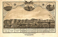 Battle Creek Michigan Historic Panoramic Town Map 1869 Fine Art Print