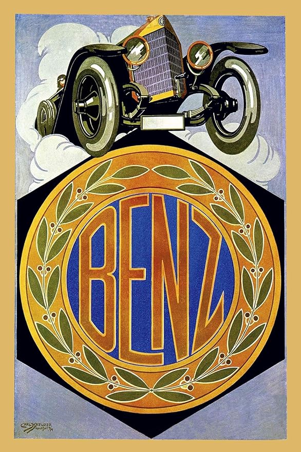 Benz Motor Car Vintage German Automobile Advertising 1917 Fine Art Print