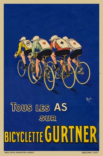 Bicyclette Gurtner Vintage French Cycling Advertising 1918 Fine Art Print