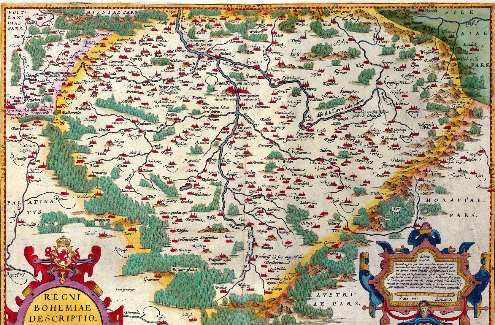 Bohemia Ortelius Historic Map Print 1570 Fine Art Print
