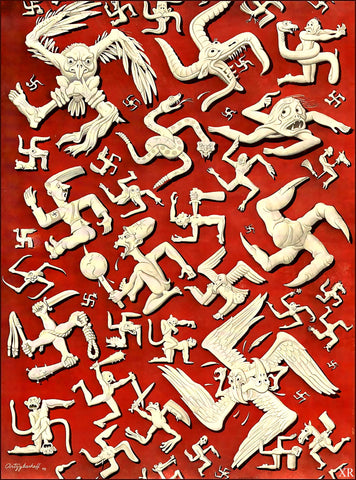 {{ product_title }} Fine Art Print | {{ product_vendor }} Jakero77 Boris Artzybasheff - World War 2 Nazi (1942) Fine Art Print Art Print  Jakero77