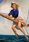 Gil Elvgren "Bow Spirit" Sailor Pin-Up Girl Boat Poster 1960 Fine Art Print