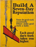 Build A Seven Day Reputation Vintage Workplace Poster 1929 Fine Art Print