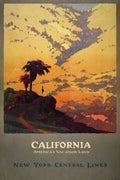 California NY Central Lines Vintage Railroad Travel 1920 Fine Art Print