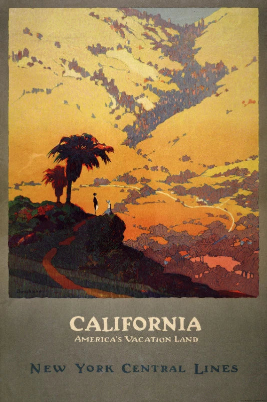 California NY Central Lines Vintage Railroad Travel 1920 Fine Art Print