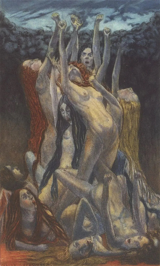 {{ product_title }} Fine Art Print | {{ product_vendor }} Jakero77 Carlos Schwabe - Fleurs du Mal Revolte (1900) Nudes Fine Art Print Art Print  Jakero77