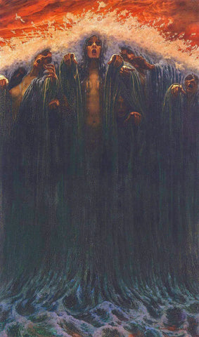 {{ product_title }} Fine Art Print | {{ product_vendor }} Jakero77 Carlos Schwabe - La Vague (1907) The Wave Fine Art Print Art Print  Jakero77