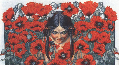 {{ product_title }} Fine Art Print | {{ product_vendor }} Jakero77 Carlos Schwabe - Les Fleurs du Mal Destruction (1900) Fine Art Print Art Print  Jakero77