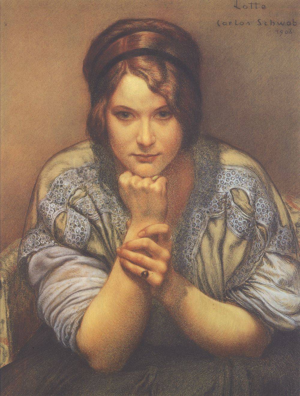 {{ product_title }} Fine Art Print | {{ product_vendor }} Jakero77 Carlos Schwabe - Lotte The Artist's Daughter (1908) Fine Art Print Art Print  Jakero77